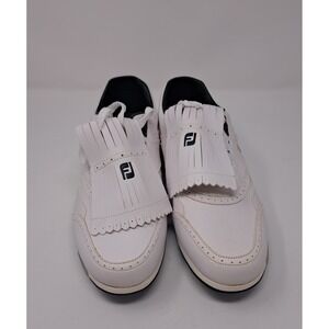 Vintage FootJoy Green-Joys White Vintage Golf Shoes Mens 9.5 M Kiltie Spikes NIB